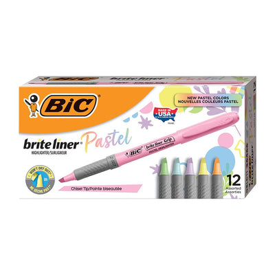 BIC Brite Liner Grip Highlighters, Assorted (BICGBLD11-AST)