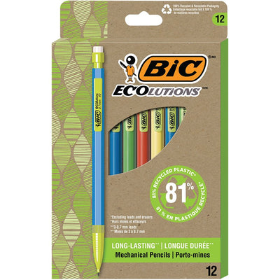 MECH.PENCIL ECOLUTION 0.7mm ASS (BICMPE12-BLK)