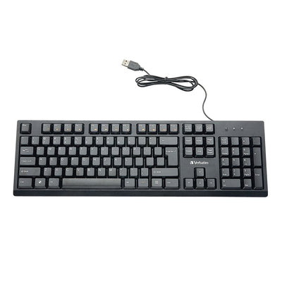 Verbatim Slimline Corded USB Keyboard - Black (VER70735)