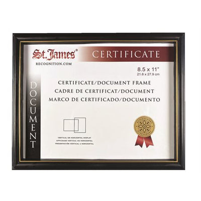 FRAME CERTIF.8.25"X11" BK/GOLD (FST83915)