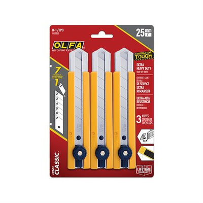 UTILITY KNIFE 3PK H-1/CP3 25MM (OLF1150253)