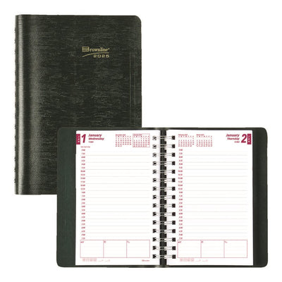 Brownline Essential Daily Planner, 8" x 5" , English, Green (BLICB634W-GN)