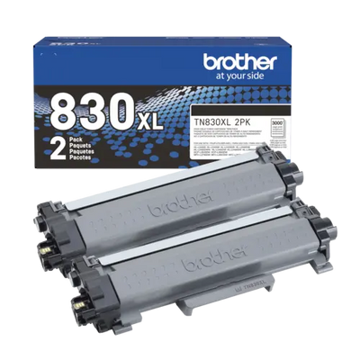 Brother Genuine TN830XL2PK High Yield Black Toner, 2/PK (BRTTN830XL2PK)