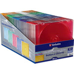 Verbatim CD/DVD Color Slim Jewel Cases, Assorted - 50pk (VER94178)