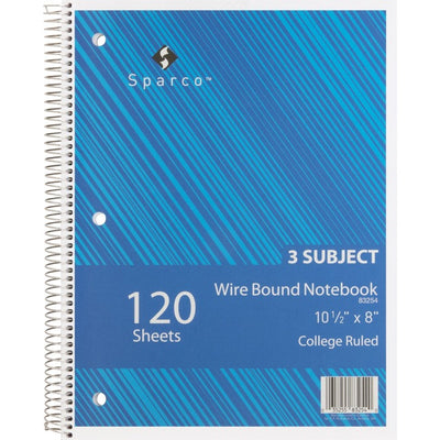 Sparco Wirebound College Ruled Notebooks (SPR83254)