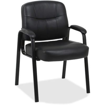 CHAIR SIDEARMS LEATHER  *BLACK (LLR60122)