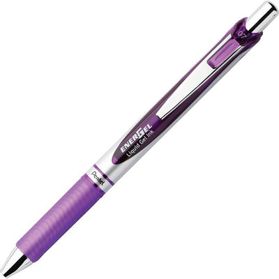 EnerGel Retractable Gel Roller, (0.7mm) Metal Tip, Violet Ink (PENBL77-V)