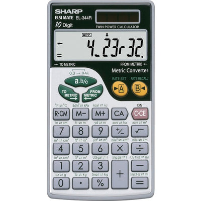 Sharp Calculators EL-344RB 10-Digit Handheld Calculator (SHREL344RB)