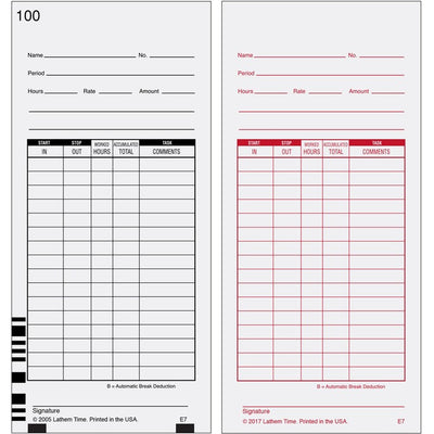 Lathem E7 - Timecards (Box of 1000) (LTHE7)