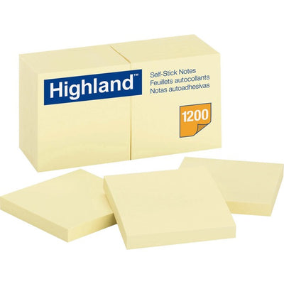 Highland Self-Sticking Notepads (MMM6549-YW)