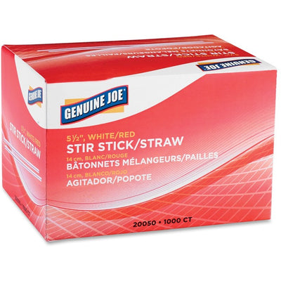 STIR STICKS WHT/RD, 5.5"*1M/BX (GJO20050)