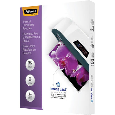 Fellowes Thermal Laminating Pouches - ImageLast&trade;, Jam Free, Letter, 3 mil, 100 pack (FEL52454)