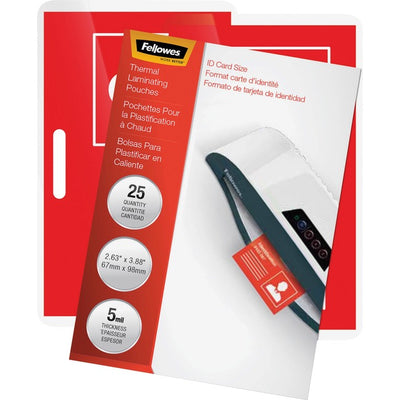 Fellowes Glossy Pouches - ID Tag not punched, 5 mil, 25 pack (FEL52007)