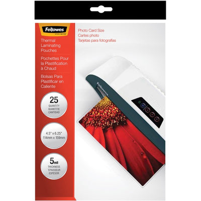 Fellowes Photo Card Glossy Thermal Laminating Pouches (FEL52010)