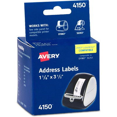 Avery Thermal Label Printer 1 1/8x3 1/2" Mailing Label (AVE04150)