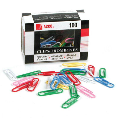 Acco Vinyl Coated Colour Paper Clip - #1, Standard (ACC72522)