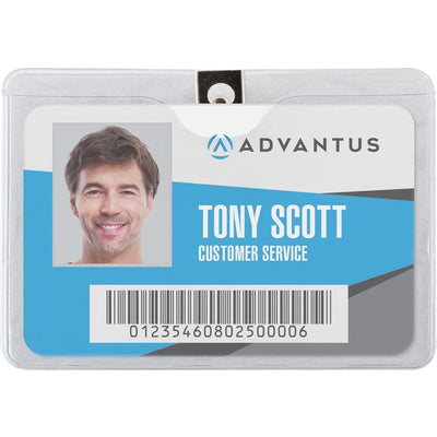 Advantus Horizontal Badge Holder with Clip (AVT75456)