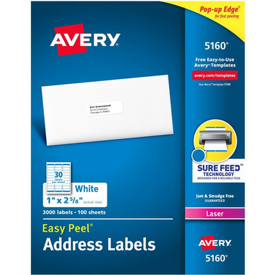 Avery Mailing Label 05160 Easy Peel (AVE05160)