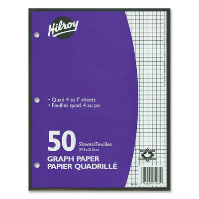 Hilroy 4:1" Two-Sided Quad Ruled Filler Paper (HLR05281)