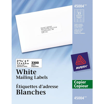 Avery&reg; Address Labelsfor Copiers, 2-13/16" x 1" (AVE45004)