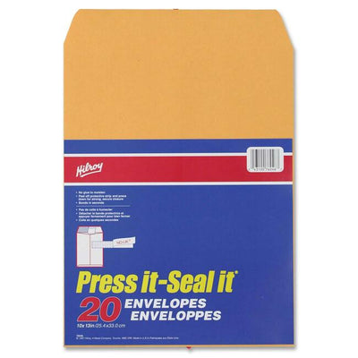 Hilroy Press-It Seal-It Kraft Adhesive Envelopes (HLR76046)