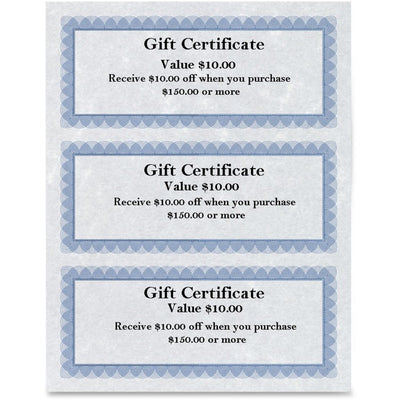 St. James&reg; Gift Certificates, 24 lb Paper, Regent Blue, Pack of 75, 83403 (FST83403)