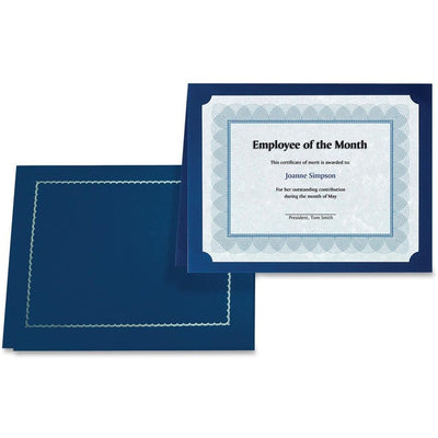St. James&reg; Classic Linen Certificate Holders with Gold Foil, Navy Blue, Pack of 5, 83434 (FST83434)