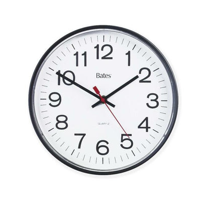 CLOCK, RND QRTZ 12" TRAD*BK/WT (GBC9847014)