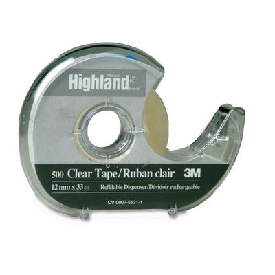 3M Highland Crystal Clear Transparent Tape (MMM500-12PP)