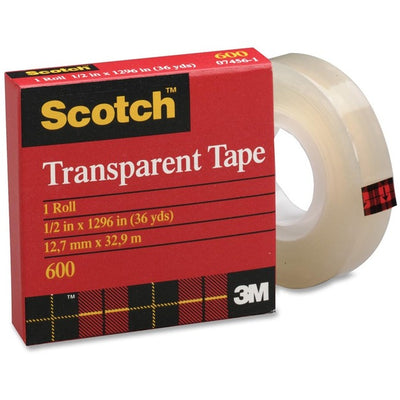 3M Scotch Glossy Transparent Tape (MMM600-12BXD)