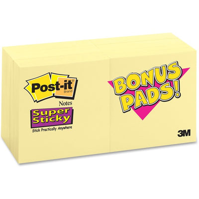Post-it&reg; Super Sticky Notes (MMM654-12SSCY)
