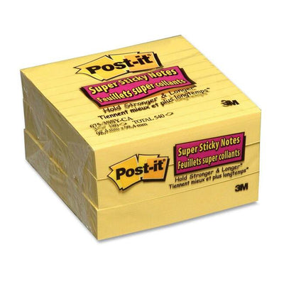 Post-it&reg; Super Sticky Ruled Adhesive Notes (MMM6753SSCYC)