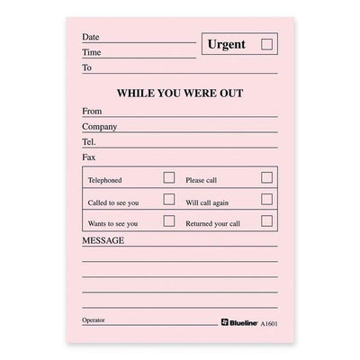 TEL/MSG PD, 3.5x5 50sht *PINK (BLIA1601)