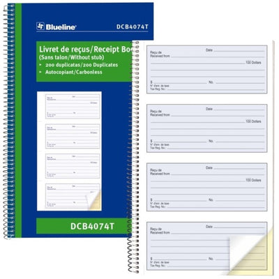 Blueline Bilingual Receipt Book (BLIA4074BT)