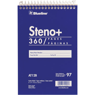 Blueline White Paper Wirebound Steno Pad (BLIAT12B)