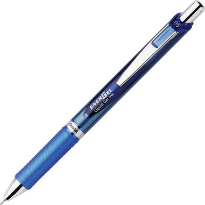EnerGel Retractable Liquid Gel Pen, (0.5mm) Needle Tip, Blue Ink (PENBLN75-C)