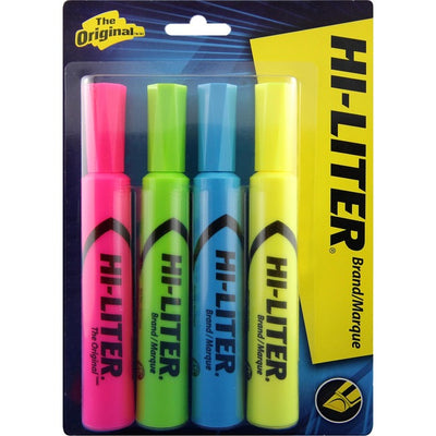 Avery&reg; Desk Style HI-LITER&reg;, Assorted Colours, 4/pk (AVEC83564)