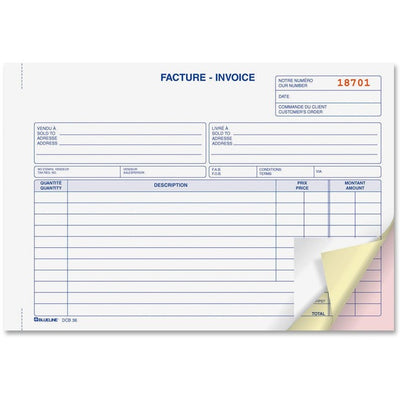Blueline Bilingual Invoice Book (BLIDCB37)