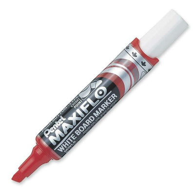 Maxiflo White Board Marker, Chisel Point (2.0/5.7mm) Red Ink (PENMWL6-B)