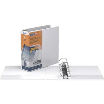 QuickFit View Binder, 3-Ring Binder, Angle D Ring, 3 Inch, White (RGO870500)