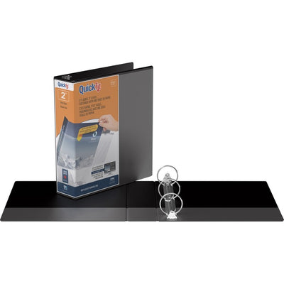 QuickFit Clear-View Binder, 3-Ring Binder, Round Ring, 2 Inch, Black (RGO871301)