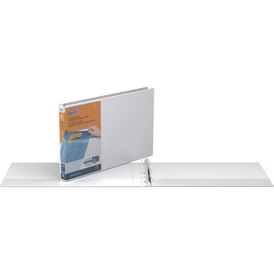 QuickFit Heavy-Duty Landscape 3-Ring Binder, D-Ring, View Binder, 1 Inch, White (RGO94010)