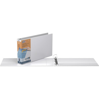 QuickFit Heavy-Duty Landscape 3-Ring Binder, D-Ring, View Binder, 2 Inch, White (RGO94030)