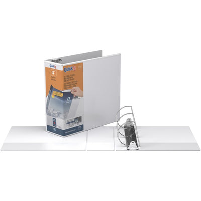 QuickFit View Binder, 3-Ring Binder, Angle D Ring, 4 Inch, White (RGO870600)