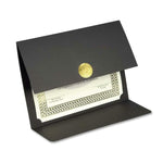 St. James&reg; Elite&trade; Medallion Fold Certificate Holders, Black Linen with Gold Medallion, Pack of 5, 83564 (FST83564)