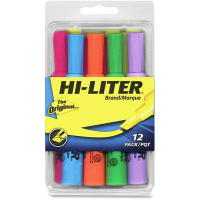 Avery&reg; Desk Style HI-LITER&reg;, Assorted Colours, 12/pk (AVE78881)