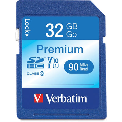 Verbatim 32GB Premium SDHC Memory Card, UHS-I V10 U1 Class 10 (VER96871)