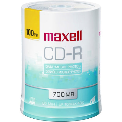Maxell CD Recordable Media - CD-R - 48x - 700 MB - 100 / Pack - White (MAX648720)