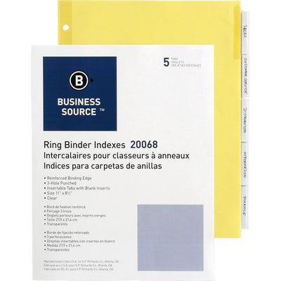 Business Source Buff Stock Ring Binder Indexes (BSN20068)