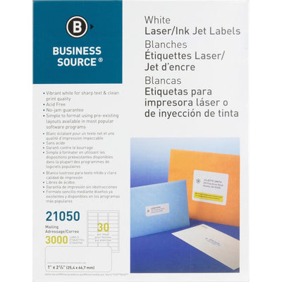 Business Source Bright White Premium-quality Address Labels (BSN21050)